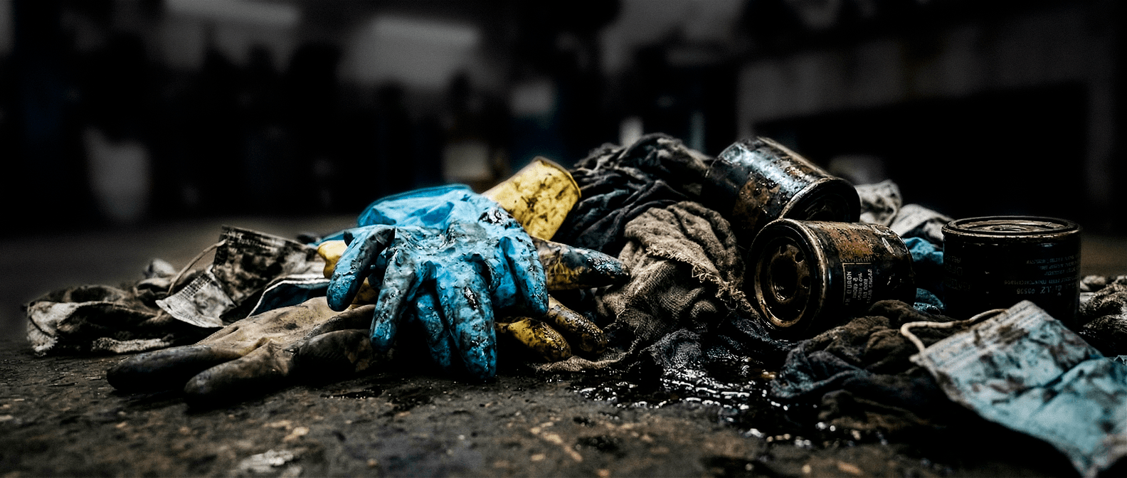 Descarte de filtros de óleo, estopas e EPIs contaminados: como fazer corretamente