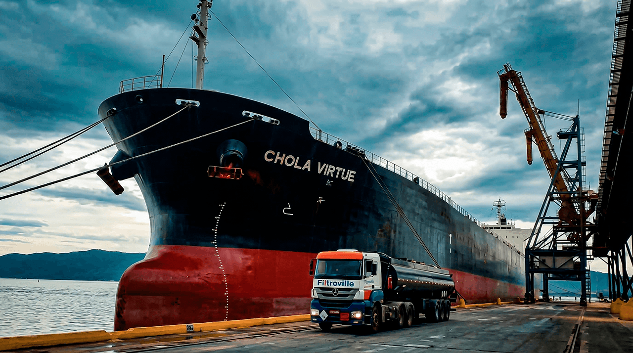 Equipamento de limpeza de cais portuário