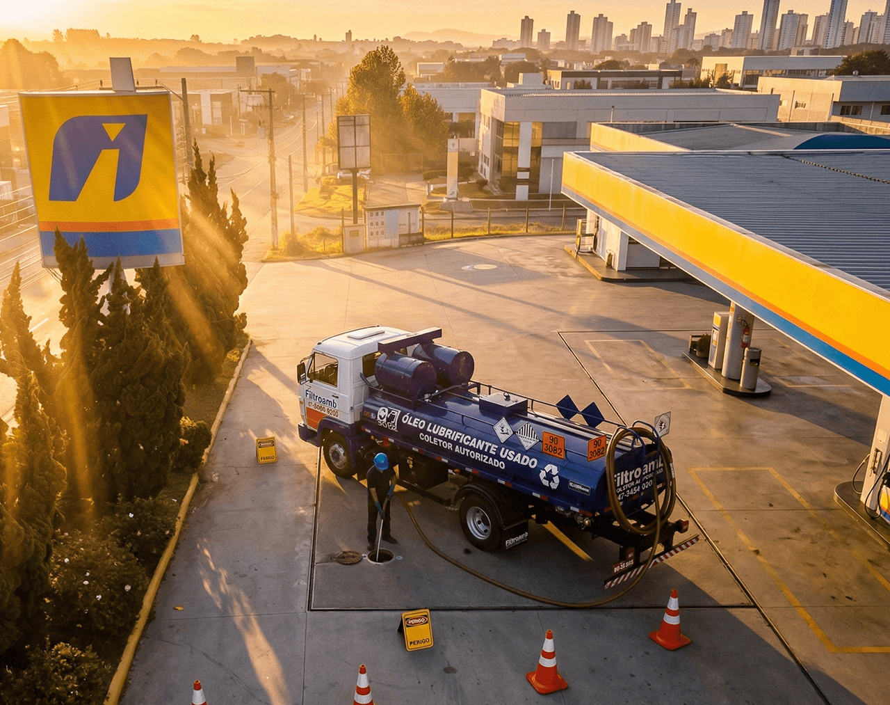 Caminhão de coleta de óleo lubrificante usado (OLUC)